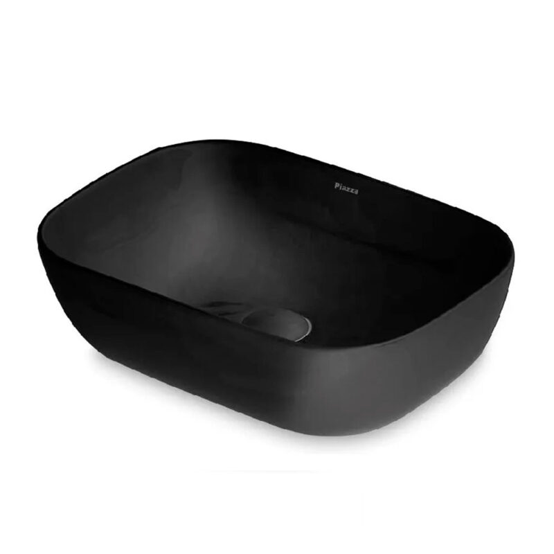 Bacha Para Baño Negra Apoyo Rectangular Slim Piazza A426ne