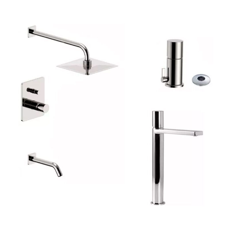 Combo Grifería Monocomando Piazza Lounge Lav Pico Alto