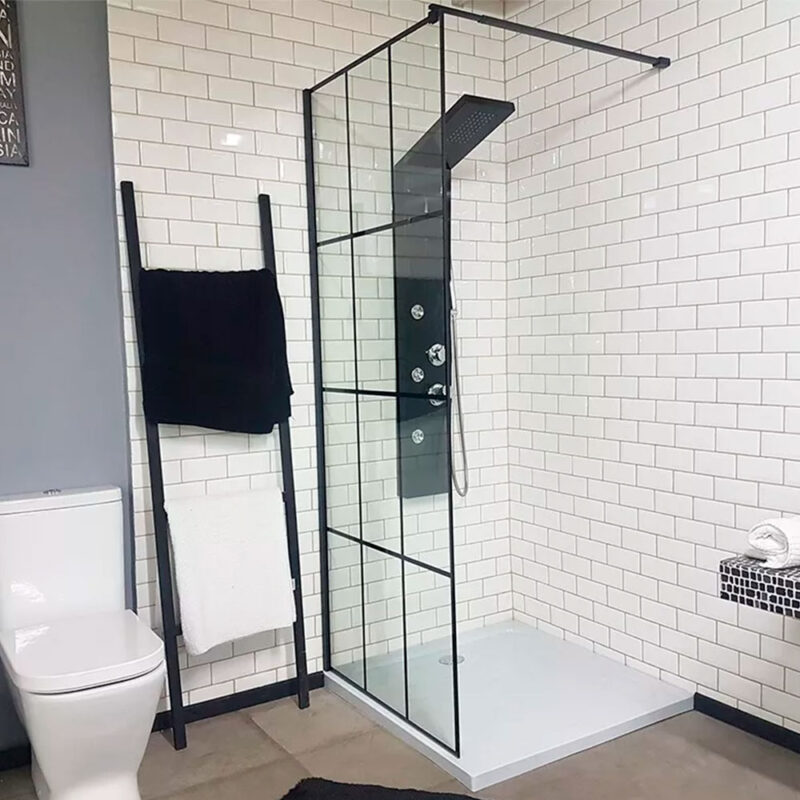 Mampara 1 Hoja Gorena Bergen Perfil C/brazo A Pared 80x200cm