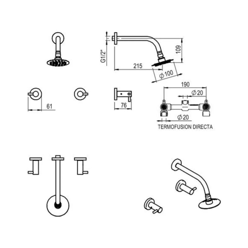 Hidromet Jet Cromo Bañera Embutir