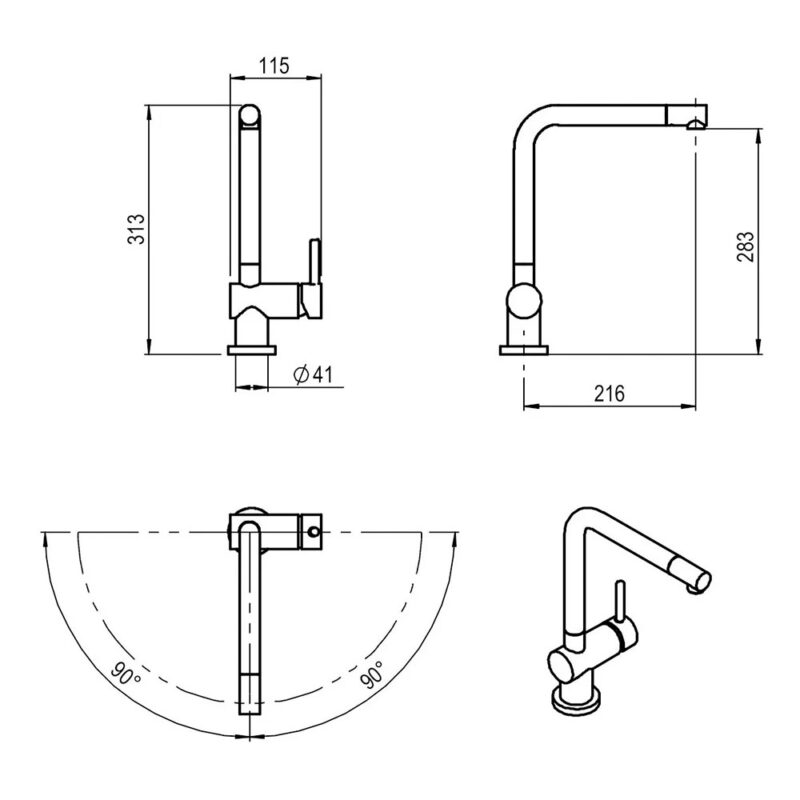 Grifería Mesada Hidromet