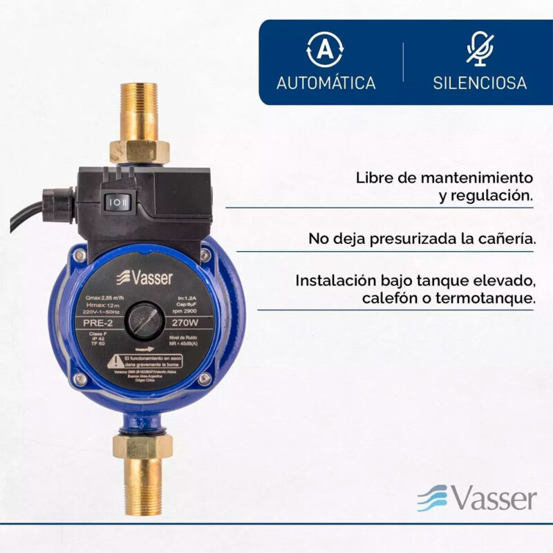 Bomba Presurizadora Vasser Pre2 270 Watts