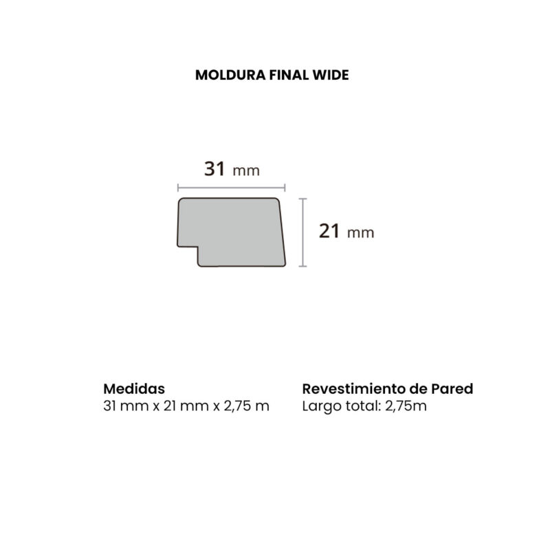 Revestimiento de Pared Moldura Final Wide Atrim Epsilon