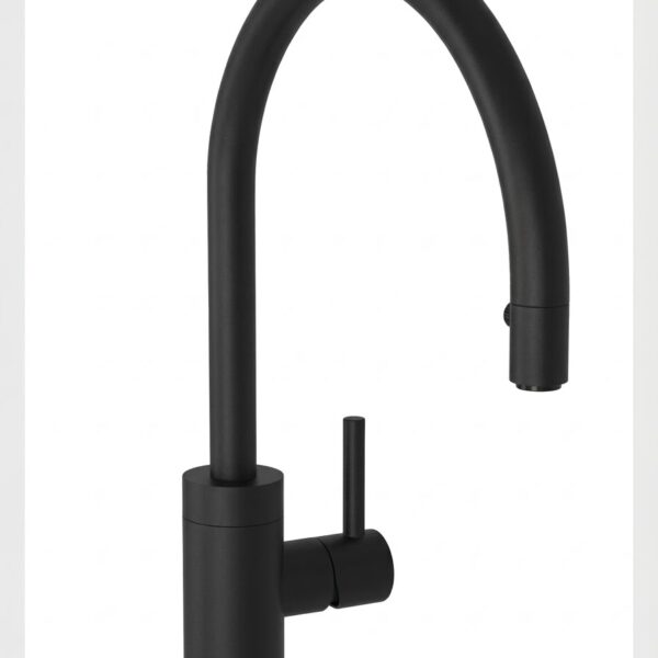 Griferia Cocina Monocomando Hidromet Mini Cucina Curvo Black